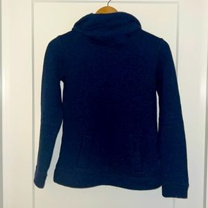 J. Crew. Sweater with flowy turtle neck. Navy blue. Like new.